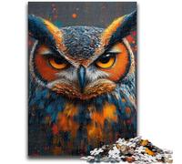 Puzzles pour Adultes 1000 pièces Hibou mystérieux Défi d'intelligence cérébrale Jouets addictifs Cadeau d'anniversaire, Cadeaux, Art Mural 50x75cm