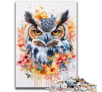 Puzzles pour Adultes 1000 pièces Hibou mystérieux Jeux éducatifs Décoration de la Maison Jeu éducatif pour Anniversaire, Noël 26x38cm