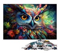 Puzzles pour Adultes 1000 pièces Hibou Mystique psychédélique coloré Puzzle découpé avec précision Bon Cadeau 1000 pièces (75 x 50 cm)