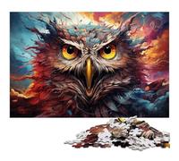 Puzzles pour Adultes 1000 pièces Hibou psychédélique coloré Jeu Stimulant Jouets Puzzle de Noël Cadeaux 1000 pièces (75 x 50 cm)
