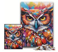 Puzzles pour Adultes 1000 pièces Hibou Puzzles Difficiles pour Adultes 50x75cm Activités Amusantes à la Maison, Cadeaux d'anniversaire, Cadeaux de Voyage