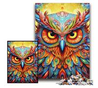 Puzzles pour Adultes 1000 pièces Hibou Puzzles pour Une soirée de Jeux en Famille Amusante, œuvre d'art décorative à Faire soi-même Taille 26x38cm