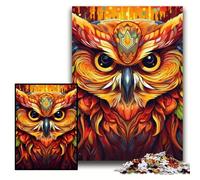 Puzzles pour Adultes 1000 pièces Hibou Puzzles pour Une soirée de Jeux en Famille Amusante, œuvre d'art décorative à Faire soi-même Taille 26x38cm