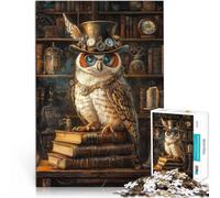 Puzzles pour Adultes 1000 pièces Hibou Sage Fait de Bois,Convient aux 14 Ans et Plus Jeu de décoration d'intérieur Cadeau d'œuvre d'art。Taille:50x75cm/19.6x29.5pouce