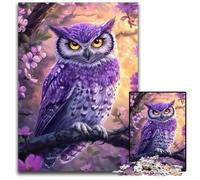 Puzzles pour Adultes, 1000 pièces, Hibou Violet, Jeu interactif Familial, Cadeau Casse-tête, Jouet éducatif 26x38cm