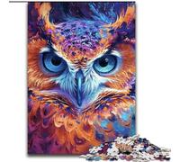 Puzzles pour Adultes 1000 pièces Hiboux colorés Puzzles pour Adultes Taille 26x38cm Cadeau de Vacances Parfait, création d'art à Faire soi-même