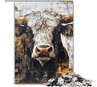 Puzzles pour Adultes 1000 pièces Highland Cattle, Jouets de Divertissement Familial, idéal comme Cadeau pour Toute la Famille à partir de 14 Ans (Taille 50x75cm)