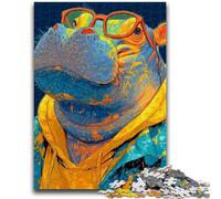 Puzzles pour Adultes 1000 pièces Hippo Jouets Jeux éducatifs Soulagement du Stress Décoration d'intérieur Unique et Cadeaux 50x75cm