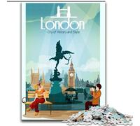 Puzzles pour Adultes 1000 pièces Histoire des Voyages à Londres, pour 14 Ans et Plus Jeu Stimulant à Offrir à Toute la Famille et aux Amis 26x38cm