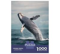 Puzzles pour Adultes 1000 Pièces Humpback Whale Breaching Puzzle Détente Jeux Défi Difficile Cadeau Anti-Stress 52x38cm/1000pcs