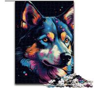 Puzzles pour Adultes 1000 pièces Husky coloré, décoration d'intérieur, Jeu de réflexion pour Adolescents et Interaction familiale (Taille : 26x38cm)
