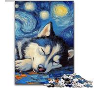 Puzzles pour Adultes 1000 pièces Husky Night Sky Puzzle Jeu interactif Familial, décoration d'intérieur DIY, défi cérébral, Cadeau (Taille : 26x38cm)