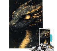 Puzzles pour Adultes 1000 pièces Œil du Dragon d'or Défi éducatif Décoration Murale Jeu Pratique pour Les 14 Ans et Plus Jeu de Puzzle proposé (50x75cm)