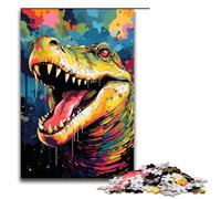 Puzzles pour Adultes 1000 pièces Il y a Beaucoup d'éclaboussures colorées Autour du Crocodile Puzzle Jeux éducatifs à Domicile Jouets de Bricolage Excellent Cadeau pour Les Jeux 75x50cm