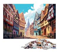 Puzzles pour Adultes 1000 pièces Illustration colorée Strasbourg Puzzle découpé avec précision Idéal comme Cadeau pour Toute la Famille 1000 pièces (75 x 50 cm)