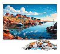 Puzzles pour Adultes 1000 pièces Illustration Couleur de la côte est de la Suède Puzzle découpé avec précision Bon Cadeau 1000 pièces (75 x 50 cm)