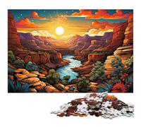 Puzzles pour Adultes 1000 pièces Illustration Couleur du Grand Canyon National Puzzle Une œuvre d'art pour et Adolescent de 14 Ans et Plus 1000 pièces (75x50cm)