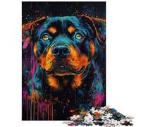 Puzzles pour Adultes 1000 pièces Illustrations de Rottweilers Améliore la mémoire Stimule Le Cerveau Idéal comme Cadeau (75x50cm)