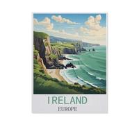 Puzzles pour Adultes 1000 Pièces,Image De Puzzle en Papier pour Adultes，Irlande Europe Affiche de Voyage Vintage，Puzzles pour Enfants Jeux Éducatifs Jouets Joli Cadeau,Puzzles Classiques（50x70cm）-N82