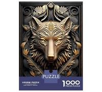 Puzzles pour Adultes 1000 Pièces Imperial Golden Wolf Puzzle pour Adultes Jeu De Réflexion Une Œuvre d'art Activités Amusantes À La Maison 38x26cm/1000pcs