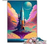Puzzles pour adultes 1000 pièces Incroyable fusée La mer Fait en bois, ce qui en fait un excellent cadeau pour s'amuser en famille 50x75cm Décoration DIY Cadeaux de vacances stimulants pour le cerveau