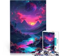 Puzzles pour Adultes 1000 pièces Incroyable Nature Fantastique au néon Le Puzzle 26x38cm Anniversaire Unique et Cadeaux pour Adolescents de 14 Ans et Plus