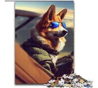 Puzzles pour Adultes, 1000 pièces, indicatif d'appel Corgi, en Bois, pour Noël, Halloween, Pâques et Le Nouvel an(1000 pièces, 50x75cm)