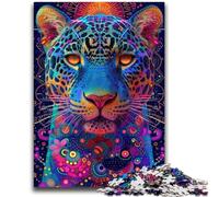 Puzzles pour Adultes 1000 pièces Jaguar psychédélique Difficile à Terminer, mais Amusant et Humoristique Décoration d'intérieur et Cadeaux Uniques 26x38cm