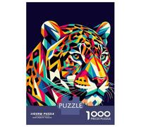 Puzzles pour Adultes 1000 Pièces Jaguar WPAP Pop Art Puzzle Détente Jeux Défi Difficile Cadeau Anti-Stress 52x38cm/1000pcs