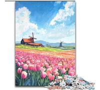 Puzzles pour Adultes 1000 pièces Jardin de Tulipes, Anti-Stress, défi Difficile, Cadeaux du Père Noël Secret pour Les 14 Ans et Plus (Taille 50x75cm)
