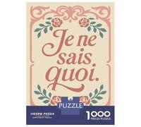 Puzzles pour Adultes 1000 Pièces Je Ne Sais Quoi Text Art Puzzles pour Adolescents Découpe De Précision Difficulté Et Défi Cadeaux d'anniversaire Et Cadeaux Uniques 38x26cm/1000pcs