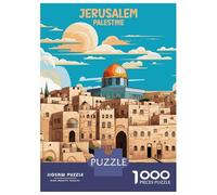Puzzles pour Adultes 1000 Pièces Jerusalem Palestine Design Puzzles pour Adolescents Jeux De Détente Une Œuvre d'art Cadeaux Uniques pour Un Anniversaire Ou Noël 38x26cm/1000pcs