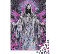 Puzzles pour Adultes 1000 Pièces Jesus Christ Art Print Puzzle pour Adultes, Jouet, Décoration Murale, Cadeaux pour Femmes, Cadeaux Uniques pour Anniversaire Et Noël 38x26cm/1000pcs