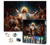 Puzzles pour Adultes 1000 Pièces Jésus-Christ Puzzles Jésus Foi Puzzle 1000 Pièces Famille Défi Jeu Idéal pour les Amateurs de Puzzle Adolescents Famille Jouet Dimensions : 70 x 50 cm