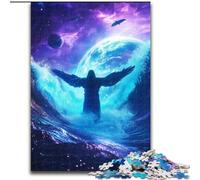 Puzzles pour Adultes 1000 pièces Jésus Cosmique, Jeu Familial Anti-Stress, défi Difficile, renforce l'amour Entre Couples (Taille 50x75cm)