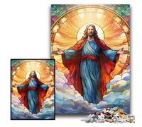 Puzzles pour Adultes 1000 pièces Jésus dans Le Ciel Puzzle 1000 pièces Un Casse-tête Stimulant pour Les Adolescents, Parfait pour la décoration intérieure ou comme Cadeau Taille 26x38cm