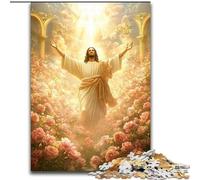 Puzzles pour Adultes 1000 pièces Jésus dans Le Jardin, Jeu Familial et décoration d'intérieur Unique, Cadeaux pour Les 14 Ans et Plus (Taille 50x75cm)