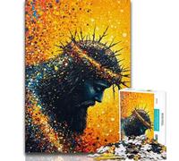 Puzzles pour Adultes 1000 pièces Jésus doré 1000 pièces pour Adolescents, Jouet éducatif, Jeux familiaux Amusants, décoration d'intérieur Unique (Taille 75x50cm)