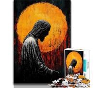 Puzzles pour Adultes 1000 pièces Jésus doré, Anti-Stress, défi Difficile, Chaque pièce est Unique - Jeu Familial Stimulant et Amusant (38x26cm)