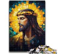 Puzzles pour Adultes 1000 pièces, Jésus doré, Jouets de Jeu, Chaque pièce est Unique - Jeu Familial Stimulant et Amusant (38x26cm)