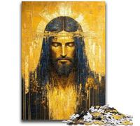 Puzzles pour Adultes 1000 pièces, Jésus doré, Jouets de Jeu, Chaque pièce est Unique - Jeu Familial Stimulant et Amusant (38x26cm)