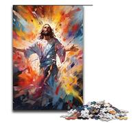 Puzzles pour Adultes 1000 pièces Jésus est entouré d'éclaboussures Beaucoup de Motifs colorés L'assemblage Aide Le Cerveau à exercer des Jouets addictifs pour cultiver la Patience 75x50cm