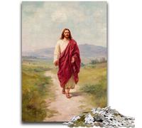 Puzzles pour Adultes 1000 pièces Jésus Marchant sur la Route Soulagement du Stress Défi Difficile Chaque pièce est Unique - Jeu Familial Amusant et Stimulant 26x38cm