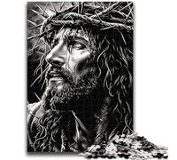 Puzzles pour Adultes 1000 pièces Jésus Noir et Blanc, adaptés aux Personnes de 14 Ans et Plus Difficile à réaliser mais Amusant et Humoristique Superbe Cadeau 50x75cm