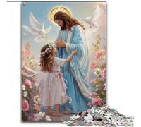 Puzzles pour Adultes 1000 pièces Jésus Puzzles Difficiles pour Adultes Idéal pour la décoration de la Maison et du Bureau, Cadeau Parfait pour Un Anniversaire (Taille 50x75cm)