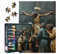 Puzzles pour Adultes 1000 Pièces Jésus sur la Croix 1000 Pièces Puzzles Jésus Foi Puzzle Drôle Défi Convient aux Nuits de Jeu Décoration Murale Maison Puzzle Terminé Dimensions : 70 x 50 cm