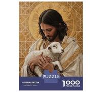 Puzzles pour Adultes 1000 Pièces Jesus with Lamb Puzzle pour Adultes, Jouet Anti-Stress, Difficile, Excellent Cadeau pour Les Amateurs De Jeux 52x38cm/1000pcs