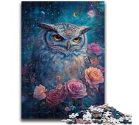 Puzzles pour Adultes 1000 pièces, Jeu de Puzzle Difficile, Hibou Rose, à partir de 14 Ans, Beau Design, Superbe Cadeau, 26x38cm