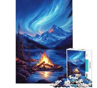Puzzles pour Adultes 1000 pièces Jeu de Puzzle Nightfire sous Les aurores boréales Activités ludiques à la Maison Jeu de Course de Vitesse Manuelle Jouet éducatif pour Les 14 Ans et Plus Format
