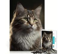 Puzzles pour Adultes 1000 pièces Jeu de Puzzles avec IA générative pour Chats Jeu d'ajustement précis Casse-tête Cadeau Moment de détente et de Divertissement Cadeau Artistique de Noël (50x75cm)